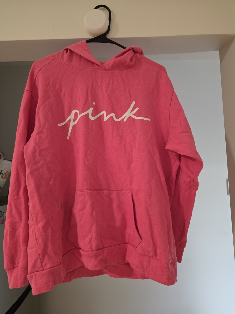 PINK Victoria's Secret Coral Pink Hoodie with Label